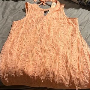 Peach Lace Sleeveless dress
